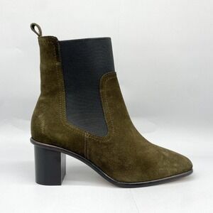 Patina Portland Leather Womens 9 Vero Chelsea Boots Shoe Green Suede Heel Bootie